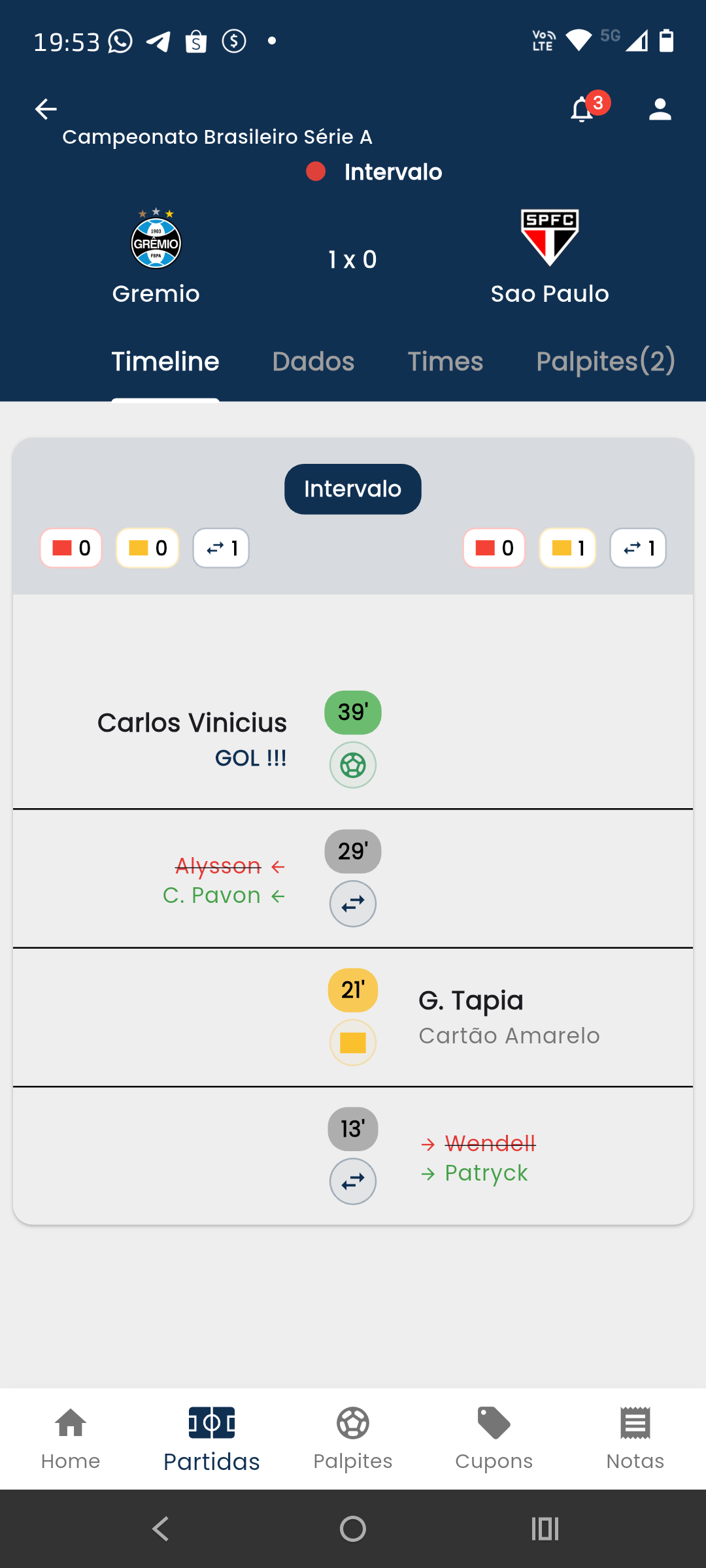 Eventos em tempo real